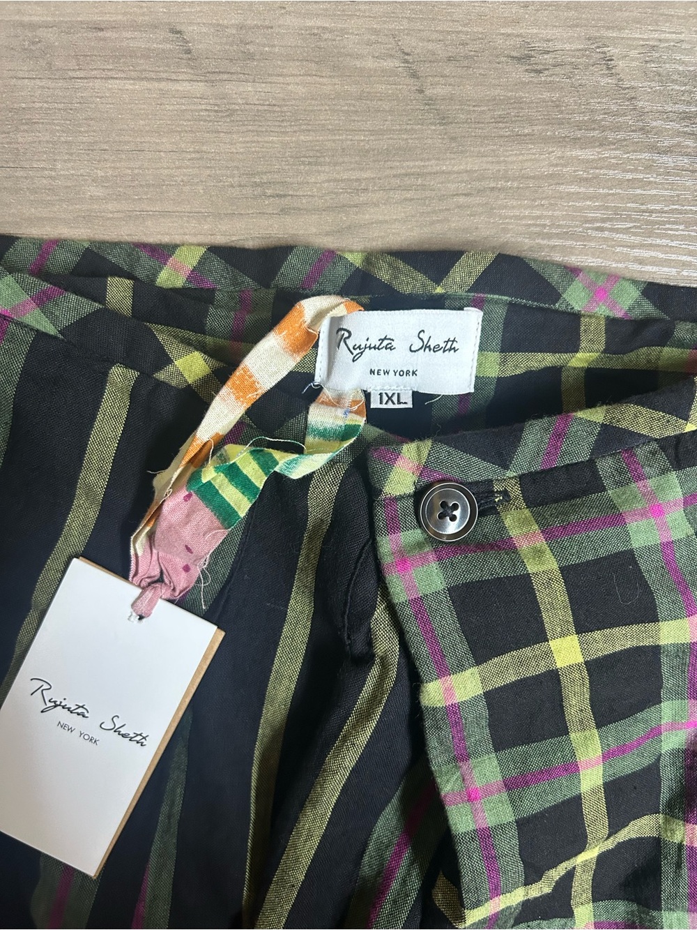 NWT RUJUTA SHETH FRIDA PANTS | STRIKE CHEX X STRIKE STRIPE - Picture 7 of 16